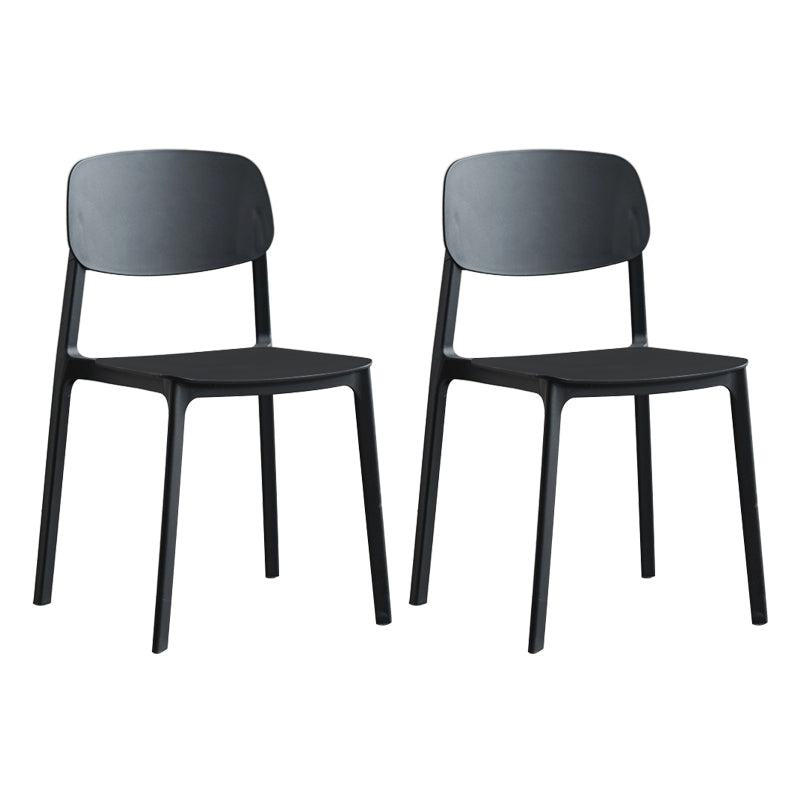 Modern Indoor-Outdoor Plastic Side Chair Armless Open Back Dining Side Chair Black 2 Piece Set Clearhalo ' kitchen&dining_furn' 'Dining Chairs' 'Dining Tables & Seating' 'dining_chair' 'furn' 'furn_dining_chair' 'Furniture' 'furniture_dining_chair' 'Kitchen & Dining Furniture' 'kitchen' 3956027