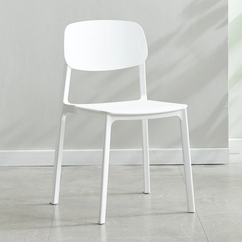 Modern Indoor-Outdoor Plastic Side Chair Armless Open Back Dining Side Chair White 1 Piece Clearhalo ' kitchen&dining_furn' 'Dining Chairs' 'Dining Tables & Seating' 'dining_chair' 'furn' 'furn_dining_chair' 'Furniture' 'furniture_dining_chair' 'Kitchen & Dining Furniture' 'kitchen' 3956029