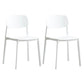 Modern Indoor-Outdoor Plastic Side Chair Armless Open Back Dining Side Chair White 2 Piece Set Clearhalo ' kitchen&dining_furn' 'Dining Chairs' 'Dining Tables & Seating' 'dining_chair' 'furn' 'furn_dining_chair' 'Furniture' 'furniture_dining_chair' 'Kitchen & Dining Furniture' 'kitchen' 3956030