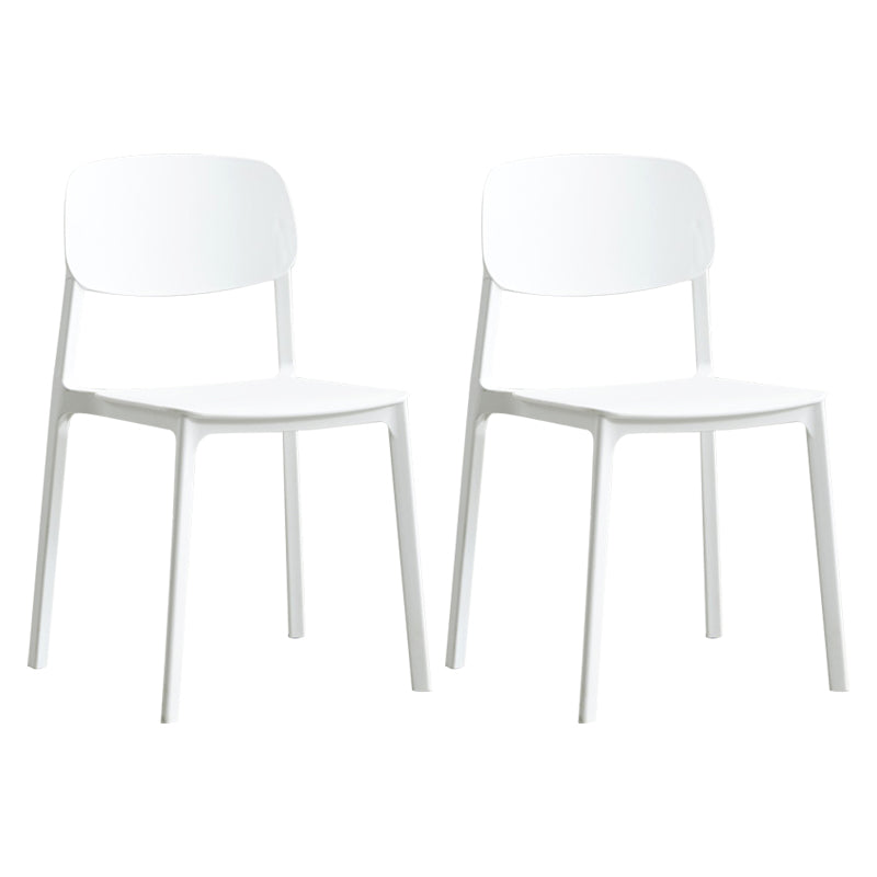 Modern Indoor-Outdoor Plastic Side Chair Armless Open Back Dining Side Chair White 2 Piece Set Clearhalo ' kitchen&dining_furn' 'Dining Chairs' 'Dining Tables & Seating' 'dining_chair' 'furn' 'furn_dining_chair' 'Furniture' 'furniture_dining_chair' 'Kitchen & Dining Furniture' 'kitchen' 3956030
