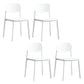 Modern Indoor-Outdoor Plastic Side Chair Armless Open Back Dining Side Chair White 4 Piece Set Clearhalo ' kitchen&dining_furn' 'Dining Chairs' 'Dining Tables & Seating' 'dining_chair' 'furn' 'furn_dining_chair' 'Furniture' 'furniture_dining_chair' 'Kitchen & Dining Furniture' 'kitchen' 3956031