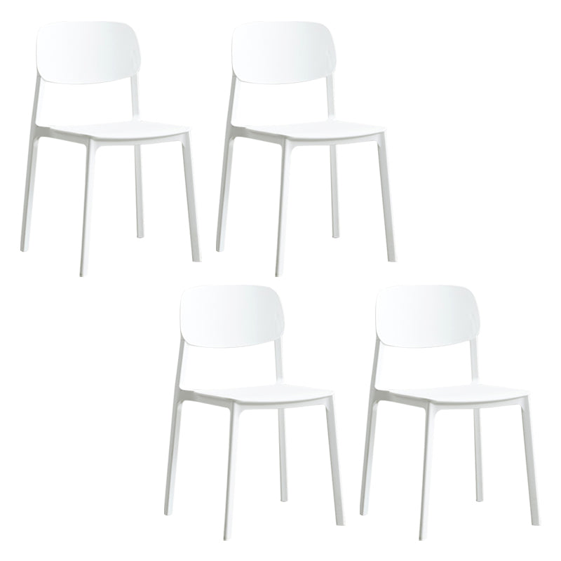 Modern Indoor-Outdoor Plastic Side Chair Armless Open Back Dining Side Chair White 4 Piece Set Clearhalo ' kitchen&dining_furn' 'Dining Chairs' 'Dining Tables & Seating' 'dining_chair' 'furn' 'furn_dining_chair' 'Furniture' 'furniture_dining_chair' 'Kitchen & Dining Furniture' 'kitchen' 3956031