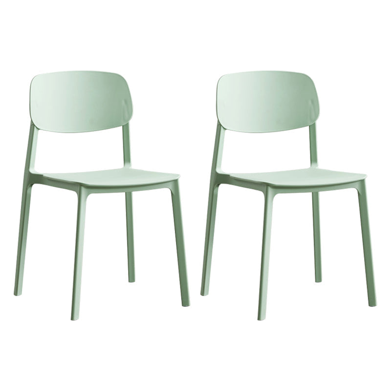 Modern Indoor-Outdoor Plastic Side Chair Armless Open Back Dining Side Chair Light Green 2 Piece Set Clearhalo ' kitchen&dining_furn' 'Dining Chairs' 'Dining Tables & Seating' 'dining_chair' 'furn' 'furn_dining_chair' 'Furniture' 'furniture_dining_chair' 'Kitchen & Dining Furniture' 'kitchen' 3956033