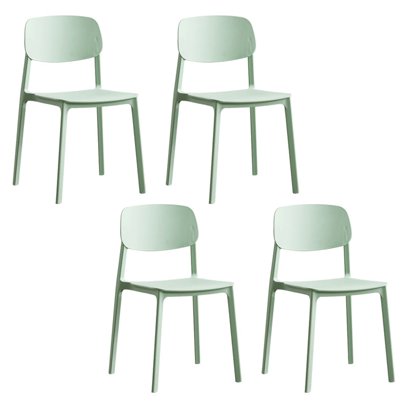 Modern Indoor-Outdoor Plastic Side Chair Armless Open Back Dining Side Chair Light Green 4 Piece Set Clearhalo ' kitchen&dining_furn' 'Dining Chairs' 'Dining Tables & Seating' 'dining_chair' 'furn' 'furn_dining_chair' 'Furniture' 'furniture_dining_chair' 'Kitchen & Dining Furniture' 'kitchen' 3956034