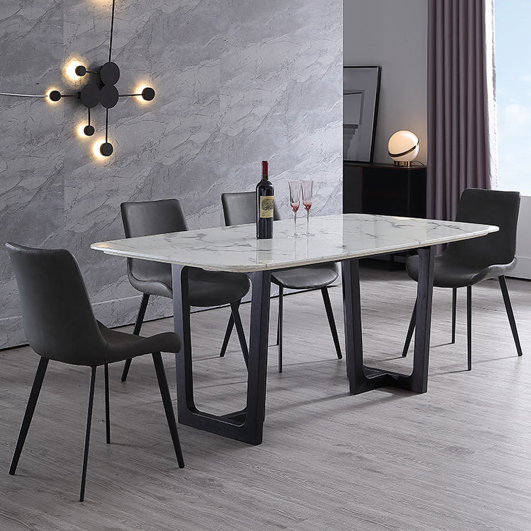 Contemporary Home Leather Side Chair Matte Finish Parsons Dining Chairs Clearhalo ' kitchen&dining_furn' 'Dining Chairs' 'Dining Tables & Seating' 'dining_chair' 'furn' 'furn_dining_chair' 'Furniture' 'furniture_dining_chair' 'Kitchen & Dining Furniture' 'kitchen' 3956039