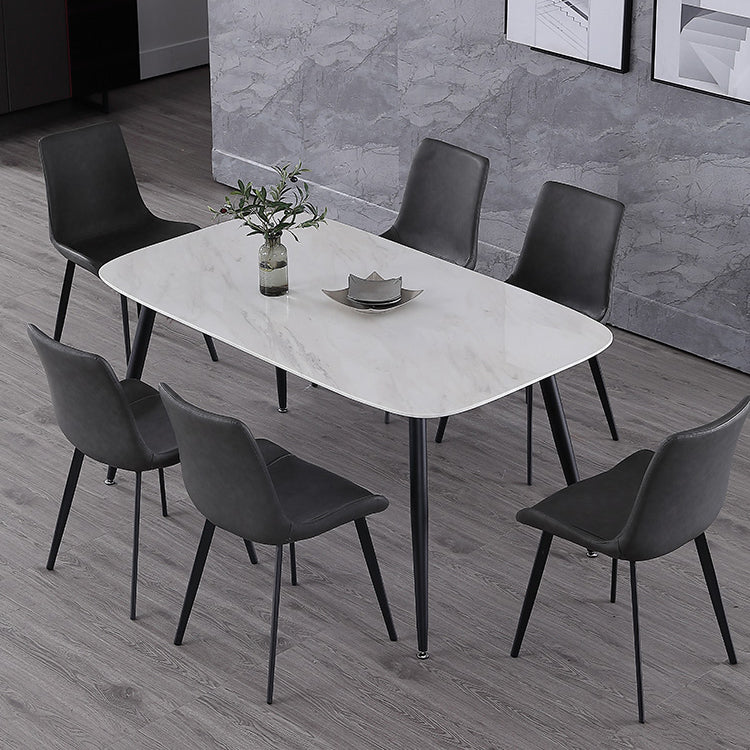 Contemporary Home Leather Side Chair Matte Finish Parsons Dining Chairs Clearhalo ' kitchen&dining_furn' 'Dining Chairs' 'Dining Tables & Seating' 'dining_chair' 'furn' 'furn_dining_chair' 'Furniture' 'furniture_dining_chair' 'Kitchen & Dining Furniture' 'kitchen' 3956041