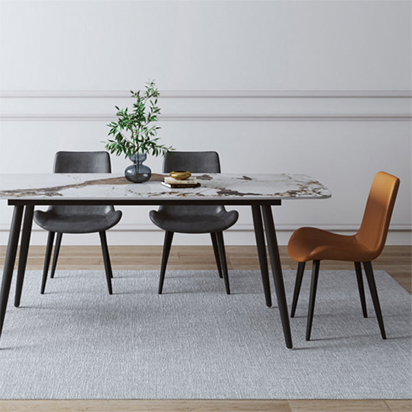 Contemporary Home Leather Side Chair Matte Finish Parsons Dining Chairs Clearhalo ' kitchen&dining_furn' 'Dining Chairs' 'Dining Tables & Seating' 'dining_chair' 'furn' 'furn_dining_chair' 'Furniture' 'furniture_dining_chair' 'Kitchen & Dining Furniture' 'kitchen' 3956043