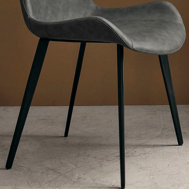 Contemporary Home Leather Side Chair Matte Finish Parsons Dining Chairs Clearhalo ' kitchen&dining_furn' 'Dining Chairs' 'Dining Tables & Seating' 'dining_chair' 'furn' 'furn_dining_chair' 'Furniture' 'furniture_dining_chair' 'Kitchen & Dining Furniture' 'kitchen' 3956049