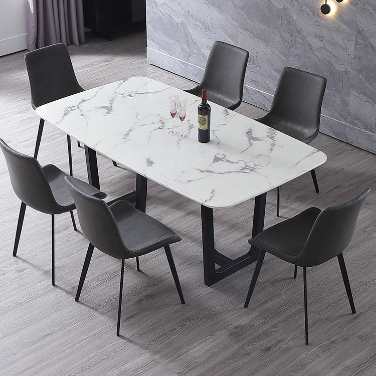 Contemporary Home Leather Side Chair Matte Finish Parsons Dining Chairs Clearhalo ' kitchen&dining_furn' 'Dining Chairs' 'Dining Tables & Seating' 'dining_chair' 'furn' 'furn_dining_chair' 'Furniture' 'furniture_dining_chair' 'Kitchen & Dining Furniture' 'kitchen' 3956054