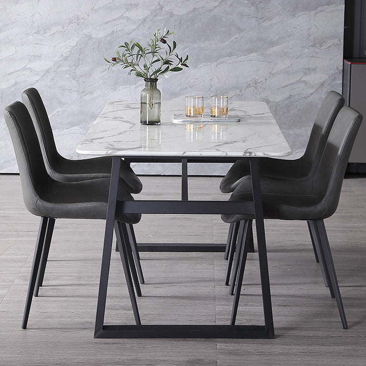 Contemporary Home Leather Side Chair Matte Finish Parsons Dining Chairs Clearhalo ' kitchen&dining_furn' 'Dining Chairs' 'Dining Tables & Seating' 'dining_chair' 'furn' 'furn_dining_chair' 'Furniture' 'furniture_dining_chair' 'Kitchen & Dining Furniture' 'kitchen' 3956056