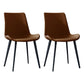 Contemporary Home Leather Side Chair Matte Finish Parsons Dining Chairs Brown 2 Piece Set Clearhalo ' kitchen&dining_furn' 'Dining Chairs' 'Dining Tables & Seating' 'dining_chair' 'furn' 'furn_dining_chair' 'Furniture' 'furniture_dining_chair' 'Kitchen & Dining Furniture' 'kitchen' 3956059