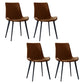 Contemporary Home Leather Side Chair Matte Finish Parsons Dining Chairs Brown 4 Piece Set Clearhalo ' kitchen&dining_furn' 'Dining Chairs' 'Dining Tables & Seating' 'dining_chair' 'furn' 'furn_dining_chair' 'Furniture' 'furniture_dining_chair' 'Kitchen & Dining Furniture' 'kitchen' 3956060