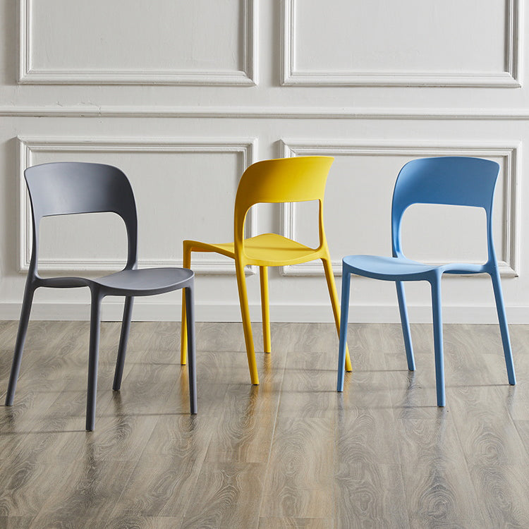 Contemporary Plastic Side Chair Home Stacking Open Back Armless Dining Side Chair Clearhalo ' kitchen&dining_furn' 'Dining Chairs' 'Dining Tables & Seating' 'dining_chair' 'furn' 'furn_dining_chair' 'Furniture' 'furniture_dining_chair' 'Kitchen & Dining Furniture' 'kitchen' 3956062