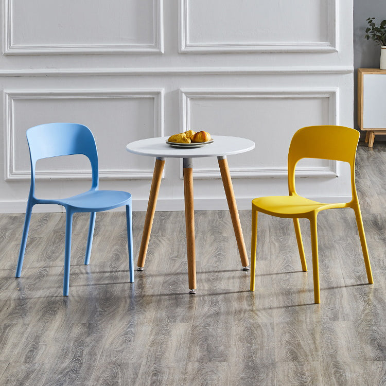 Contemporary Plastic Side Chair Home Stacking Open Back Armless Dining Side Chair Clearhalo ' kitchen&dining_furn' 'Dining Chairs' 'Dining Tables & Seating' 'dining_chair' 'furn' 'furn_dining_chair' 'Furniture' 'furniture_dining_chair' 'Kitchen & Dining Furniture' 'kitchen' 3956064
