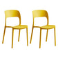 Contemporary Plastic Side Chair Home Stacking Open Back Armless Dining Side Chair Yellow 2 Piece Set Clearhalo ' kitchen&dining_furn' 'Dining Chairs' 'Dining Tables & Seating' 'dining_chair' 'furn' 'furn_dining_chair' 'Furniture' 'furniture_dining_chair' 'Kitchen & Dining Furniture' 'kitchen' 3956070