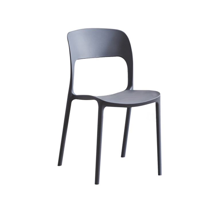 Contemporary Plastic Side Chair Home Stacking Open Back Armless Dining Side Chair Clearhalo ' kitchen&dining_furn' 'Dining Chairs' 'Dining Tables & Seating' 'dining_chair' 'furn' 'furn_dining_chair' 'Furniture' 'furniture_dining_chair' 'Kitchen & Dining Furniture' 'kitchen' 3956071