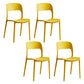 Contemporary Plastic Side Chair Home Stacking Open Back Armless Dining Side Chair Yellow 4 Piece Set Clearhalo ' kitchen&dining_furn' 'Dining Chairs' 'Dining Tables & Seating' 'dining_chair' 'furn' 'furn_dining_chair' 'Furniture' 'furniture_dining_chair' 'Kitchen & Dining Furniture' 'kitchen' 3956072