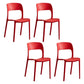 Contemporary Plastic Side Chair Home Stacking Open Back Armless Dining Side Chair Red 4 Piece Set Clearhalo ' kitchen&dining_furn' 'Dining Chairs' 'Dining Tables & Seating' 'dining_chair' 'furn' 'furn_dining_chair' 'Furniture' 'furniture_dining_chair' 'Kitchen & Dining Furniture' 'kitchen' 3956078