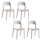 Contemporary Plastic Side Chair Home Stacking Open Back Armless Dining Side Chair White 4 Piece Set Clearhalo ' kitchen&dining_furn' 'Dining Chairs' 'Dining Tables & Seating' 'dining_chair' 'furn' 'furn_dining_chair' 'Furniture' 'furniture_dining_chair' 'Kitchen & Dining Furniture' 'kitchen' 3956084