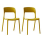Contemporary Plastic Side Chair Home Stacking Open Back Armless Dining Side Chair Ginger 2 Piece Set Clearhalo ' kitchen&dining_furn' 'Dining Chairs' 'Dining Tables & Seating' 'dining_chair' 'furn' 'furn_dining_chair' 'Furniture' 'furniture_dining_chair' 'Kitchen & Dining Furniture' 'kitchen' 3956086