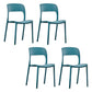 Contemporary Plastic Side Chair Home Stacking Open Back Armless Dining Side Chair Dark Blue 4 Piece Set Clearhalo ' kitchen&dining_furn' 'Dining Chairs' 'Dining Tables & Seating' 'dining_chair' 'furn' 'furn_dining_chair' 'Furniture' 'furniture_dining_chair' 'Kitchen & Dining Furniture' 'kitchen' 3956090