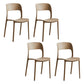 Contemporary Plastic Side Chair Home Stacking Open Back Armless Dining Side Chair Camel 4 Piece Set Clearhalo ' kitchen&dining_furn' 'Dining Chairs' 'Dining Tables & Seating' 'dining_chair' 'furn' 'furn_dining_chair' 'Furniture' 'furniture_dining_chair' 'Kitchen & Dining Furniture' 'kitchen' 3956093