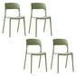 Contemporary Plastic Side Chair Home Stacking Open Back Armless Dining Side Chair Light Green 4 Piece Set Clearhalo ' kitchen&dining_furn' 'Dining Chairs' 'Dining Tables & Seating' 'dining_chair' 'furn' 'furn_dining_chair' 'Furniture' 'furniture_dining_chair' 'Kitchen & Dining Furniture' 'kitchen' 3956096
