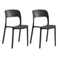 Contemporary Plastic Side Chair Home Stacking Open Back Armless Dining Side Chair Black 2 Piece Set Clearhalo ' kitchen&dining_furn' 'Dining Chairs' 'Dining Tables & Seating' 'dining_chair' 'furn' 'furn_dining_chair' 'Furniture' 'furniture_dining_chair' 'Kitchen & Dining Furniture' 'kitchen' 3956101