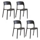 Contemporary Plastic Side Chair Home Stacking Open Back Armless Dining Side Chair Black 4 Piece Set Clearhalo ' kitchen&dining_furn' 'Dining Chairs' 'Dining Tables & Seating' 'dining_chair' 'furn' 'furn_dining_chair' 'Furniture' 'furniture_dining_chair' 'Kitchen & Dining Furniture' 'kitchen' 3956102