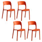 Contemporary Plastic Side Chair Home Stacking Open Back Armless Dining Side Chair Orange 4 Piece Set Clearhalo ' kitchen&dining_furn' 'Dining Chairs' 'Dining Tables & Seating' 'dining_chair' 'furn' 'furn_dining_chair' 'Furniture' 'furniture_dining_chair' 'Kitchen & Dining Furniture' 'kitchen' 3956105