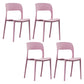 Contemporary Plastic Side Chair Home Stacking Open Back Armless Dining Side Chair Rose Bloom 4 Piece Set Clearhalo ' kitchen&dining_furn' 'Dining Chairs' 'Dining Tables & Seating' 'dining_chair' 'furn' 'furn_dining_chair' 'Furniture' 'furniture_dining_chair' 'Kitchen & Dining Furniture' 'kitchen' 3956108