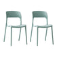 Contemporary Plastic Side Chair Home Stacking Open Back Armless Dining Side Chair Lake Blue 2 Piece Set Clearhalo ' kitchen&dining_furn' 'Dining Chairs' 'Dining Tables & Seating' 'dining_chair' 'furn' 'furn_dining_chair' 'Furniture' 'furniture_dining_chair' 'Kitchen & Dining Furniture' 'kitchen' 3956110