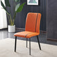 Contemporary Hotel PU Leather Side Chair Matte Finish Parsons Dining Chairs Orange 1 Piece Clearhalo ' kitchen&dining_furn' 'Dining Chairs' 'Dining Tables & Seating' 'dining_chair' 'furn' 'furn_dining_chair' 'Furniture' 'furniture_dining_chair' 'Kitchen & Dining Furniture' 'kitchen' 3956117