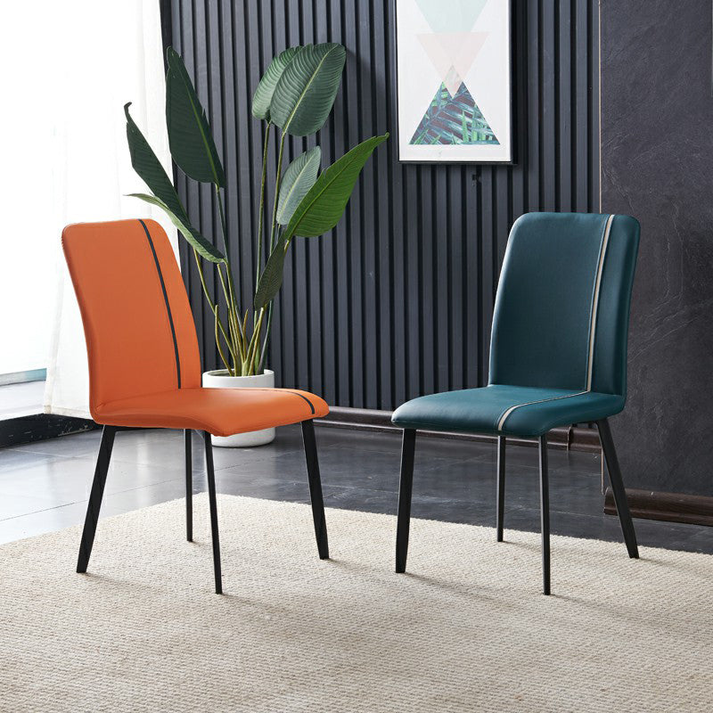 Contemporary Hotel PU Leather Side Chair Matte Finish Parsons Dining Chairs Clearhalo ' kitchen&dining_furn' 'Dining Chairs' 'Dining Tables & Seating' 'dining_chair' 'furn' 'furn_dining_chair' 'Furniture' 'furniture_dining_chair' 'Kitchen & Dining Furniture' 'kitchen' 3956121