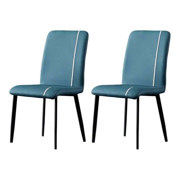 Contemporary Hotel PU Leather Side Chair Matte Finish Parsons Dining Chairs Blackish Green 2 Piece Set Clearhalo ' kitchen&dining_furn' 'Dining Chairs' 'Dining Tables & Seating' 'dining_chair' 'furn' 'furn_dining_chair' 'Furniture' 'furniture_dining_chair' 'Kitchen & Dining Furniture' 'kitchen' 3956125