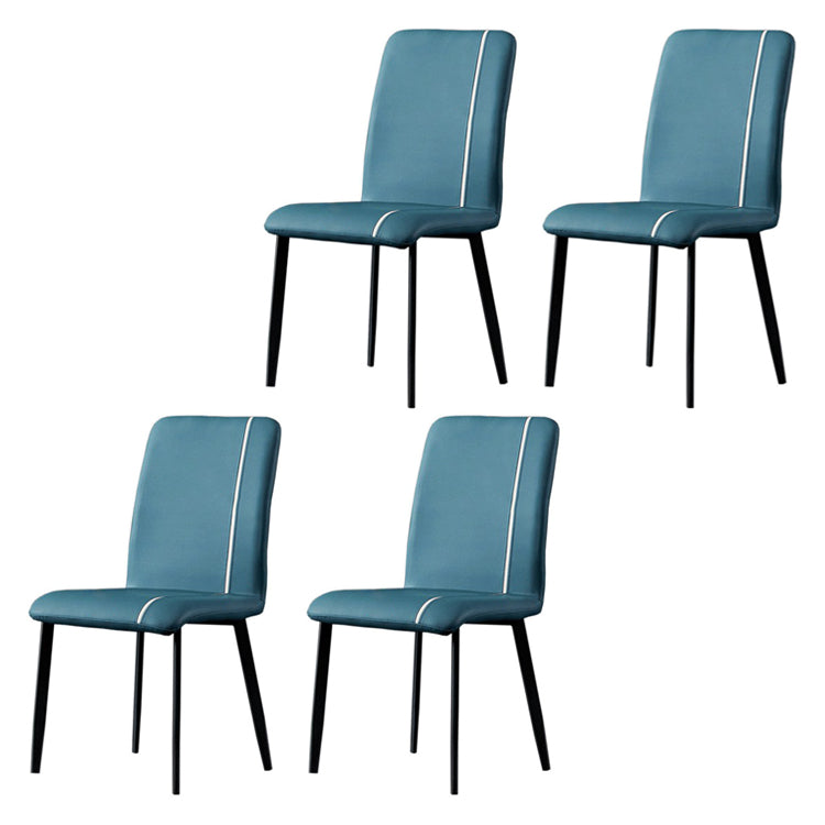 Contemporary Hotel PU Leather Side Chair Matte Finish Parsons Dining Chairs Blackish Green 4 Piece Set Clearhalo ' kitchen&dining_furn' 'Dining Chairs' 'Dining Tables & Seating' 'dining_chair' 'furn' 'furn_dining_chair' 'Furniture' 'furniture_dining_chair' 'Kitchen & Dining Furniture' 'kitchen' 3956126