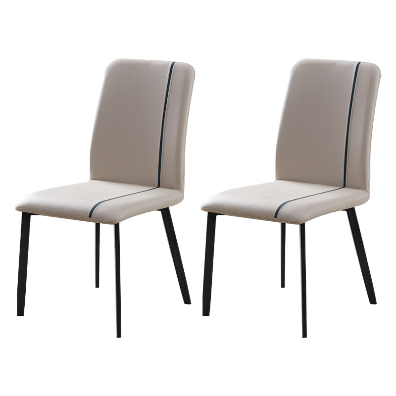 Contemporary Hotel PU Leather Side Chair Matte Finish Parsons Dining Chairs Gray-Blue 2 Piece Set Clearhalo ' kitchen&dining_furn' 'Dining Chairs' 'Dining Tables & Seating' 'dining_chair' 'furn' 'furn_dining_chair' 'Furniture' 'furniture_dining_chair' 'Kitchen & Dining Furniture' 'kitchen' 3956130