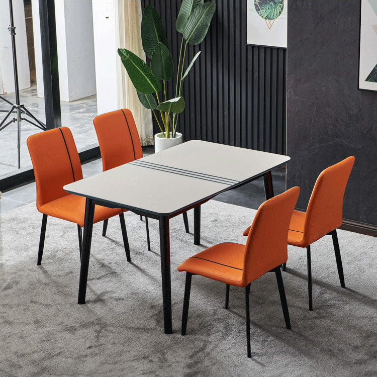 Contemporary Hotel PU Leather Side Chair Matte Finish Parsons Dining Chairs Clearhalo ' kitchen&dining_furn' 'Dining Chairs' 'Dining Tables & Seating' 'dining_chair' 'furn' 'furn_dining_chair' 'Furniture' 'furniture_dining_chair' 'Kitchen & Dining Furniture' 'kitchen' 3956139