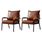 Modern Indoor-Outdoor Chair Metal Cross Back Upholstered Dining Side Chair Brown 2 Piece Set Clearhalo ' kitchen&dining_furn' 'Dining Chairs' 'Dining Tables & Seating' 'dining_chair' 'furn' 'furn_dining_chair' 'Furniture' 'furniture_dining_chair' 'Kitchen & Dining Furniture' 'kitchen' 3956147