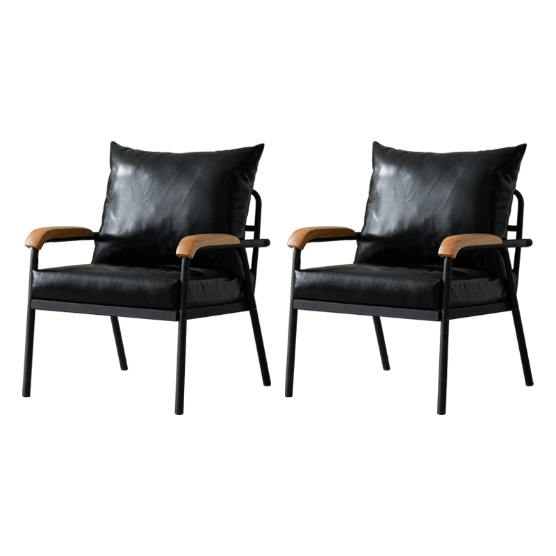 Modern Indoor-Outdoor Chair Metal Cross Back Upholstered Dining Side Chair Black 2 Piece Set Clearhalo ' kitchen&dining_furn' 'Dining Chairs' 'Dining Tables & Seating' 'dining_chair' 'furn' 'furn_dining_chair' 'Furniture' 'furniture_dining_chair' 'Kitchen & Dining Furniture' 'kitchen' 3956152
