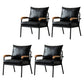 Modern Indoor-Outdoor Chair Metal Cross Back Upholstered Dining Side Chair Black 4 Piece Set Clearhalo ' kitchen&dining_furn' 'Dining Chairs' 'Dining Tables & Seating' 'dining_chair' 'furn' 'furn_dining_chair' 'Furniture' 'furniture_dining_chair' 'Kitchen & Dining Furniture' 'kitchen' 3956154