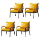 Modern Indoor-Outdoor Chair Metal Cross Back Upholstered Dining Side Chair Yellow 4 Piece Set Clearhalo ' kitchen&dining_furn' 'Dining Chairs' 'Dining Tables & Seating' 'dining_chair' 'furn' 'furn_dining_chair' 'Furniture' 'furniture_dining_chair' 'Kitchen & Dining Furniture' 'kitchen' 3956161