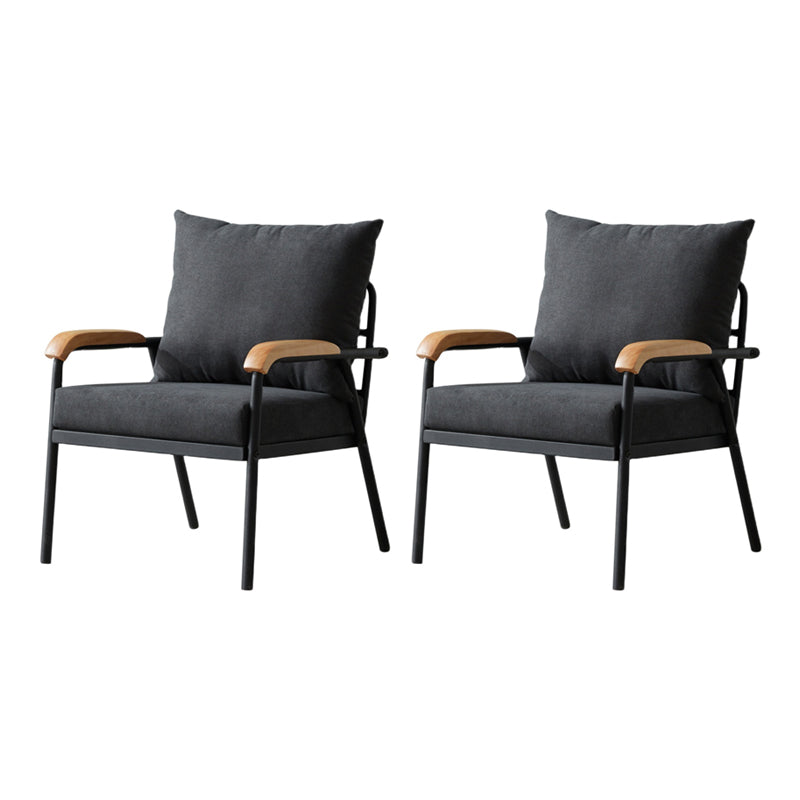 Modern Indoor-Outdoor Chair Metal Cross Back Upholstered Dining Side Chair Dark Gray 2 Piece Set Clearhalo ' kitchen&dining_furn' 'Dining Chairs' 'Dining Tables & Seating' 'dining_chair' 'furn' 'furn_dining_chair' 'Furniture' 'furniture_dining_chair' 'Kitchen & Dining Furniture' 'kitchen' 3956165