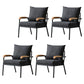 Modern Indoor-Outdoor Chair Metal Cross Back Upholstered Dining Side Chair Dark Gray 4 Piece Set Clearhalo ' kitchen&dining_furn' 'Dining Chairs' 'Dining Tables & Seating' 'dining_chair' 'furn' 'furn_dining_chair' 'Furniture' 'furniture_dining_chair' 'Kitchen & Dining Furniture' 'kitchen' 3956166