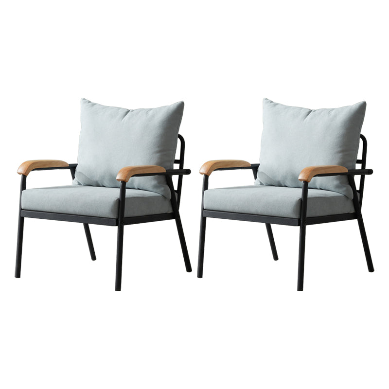 Modern Indoor-Outdoor Chair Metal Cross Back Upholstered Dining Side Chair Sky Blue 2 Piece Set Clearhalo ' kitchen&dining_furn' 'Dining Chairs' 'Dining Tables & Seating' 'dining_chair' 'furn' 'furn_dining_chair' 'Furniture' 'furniture_dining_chair' 'Kitchen & Dining Furniture' 'kitchen' 3956168