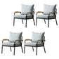 Modern Indoor-Outdoor Chair Metal Cross Back Upholstered Dining Side Chair Sky Blue 4 Piece Set Clearhalo ' kitchen&dining_furn' 'Dining Chairs' 'Dining Tables & Seating' 'dining_chair' 'furn' 'furn_dining_chair' 'Furniture' 'furniture_dining_chair' 'Kitchen & Dining Furniture' 'kitchen' 3956169