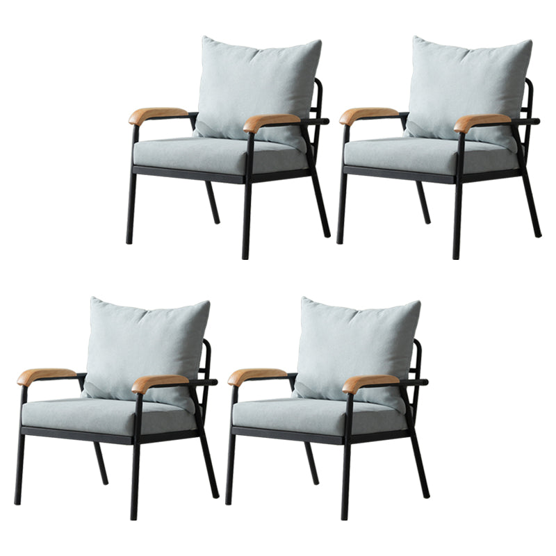 Modern Indoor-Outdoor Chair Metal Cross Back Upholstered Dining Side Chair Sky Blue 4 Piece Set Clearhalo ' kitchen&dining_furn' 'Dining Chairs' 'Dining Tables & Seating' 'dining_chair' 'furn' 'furn_dining_chair' 'Furniture' 'furniture_dining_chair' 'Kitchen & Dining Furniture' 'kitchen' 3956169