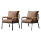 Modern Indoor-Outdoor Chair Metal Cross Back Upholstered Dining Side Chair Coffee 2 Piece Set Clearhalo ' kitchen&dining_furn' 'Dining Chairs' 'Dining Tables & Seating' 'dining_chair' 'furn' 'furn_dining_chair' 'Furniture' 'furniture_dining_chair' 'Kitchen & Dining Furniture' 'kitchen' 3956171