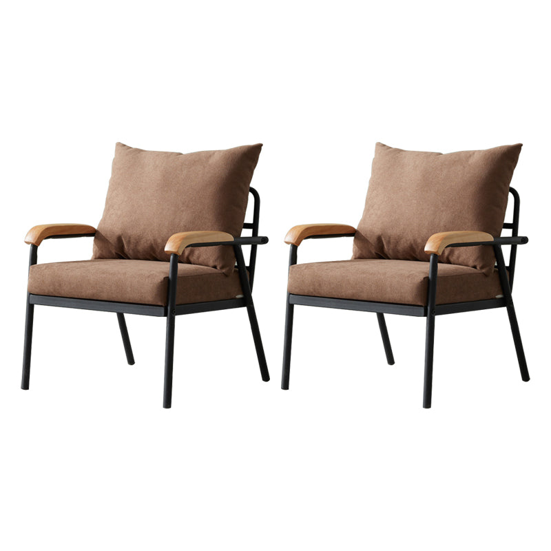 Modern Indoor-Outdoor Chair Metal Cross Back Upholstered Dining Side Chair Coffee 2 Piece Set Clearhalo ' kitchen&dining_furn' 'Dining Chairs' 'Dining Tables & Seating' 'dining_chair' 'furn' 'furn_dining_chair' 'Furniture' 'furniture_dining_chair' 'Kitchen & Dining Furniture' 'kitchen' 3956171