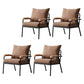 Modern Indoor-Outdoor Chair Metal Cross Back Upholstered Dining Side Chair Coffee 4 Piece Set Clearhalo ' kitchen&dining_furn' 'Dining Chairs' 'Dining Tables & Seating' 'dining_chair' 'furn' 'furn_dining_chair' 'Furniture' 'furniture_dining_chair' 'Kitchen & Dining Furniture' 'kitchen' 3956172
